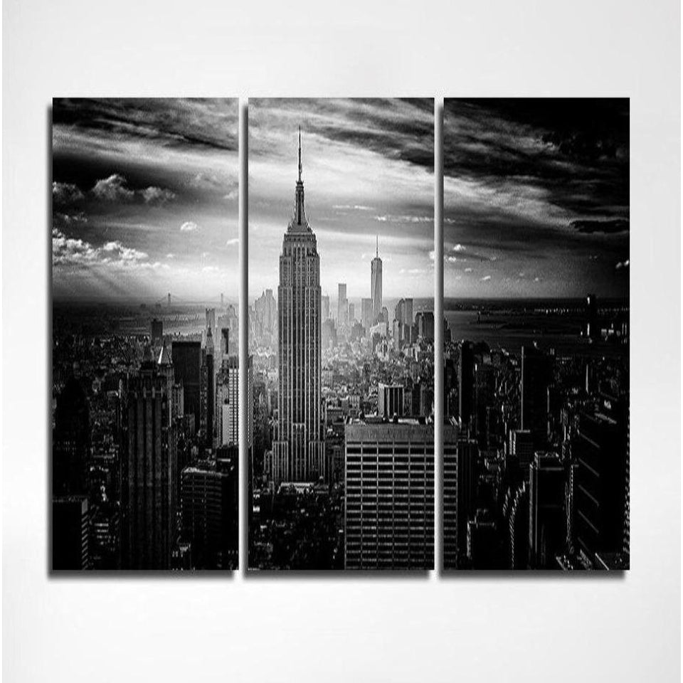 Tableau Triptyque New York Noir et Blanc
