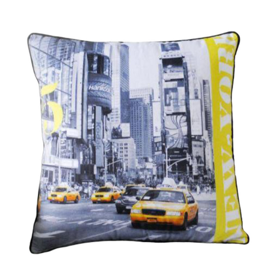 Coussin New York Times Square Taxi Jaune