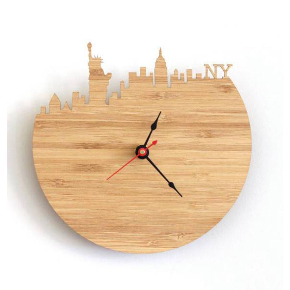 Horloge New York en Bois | NYC Shop