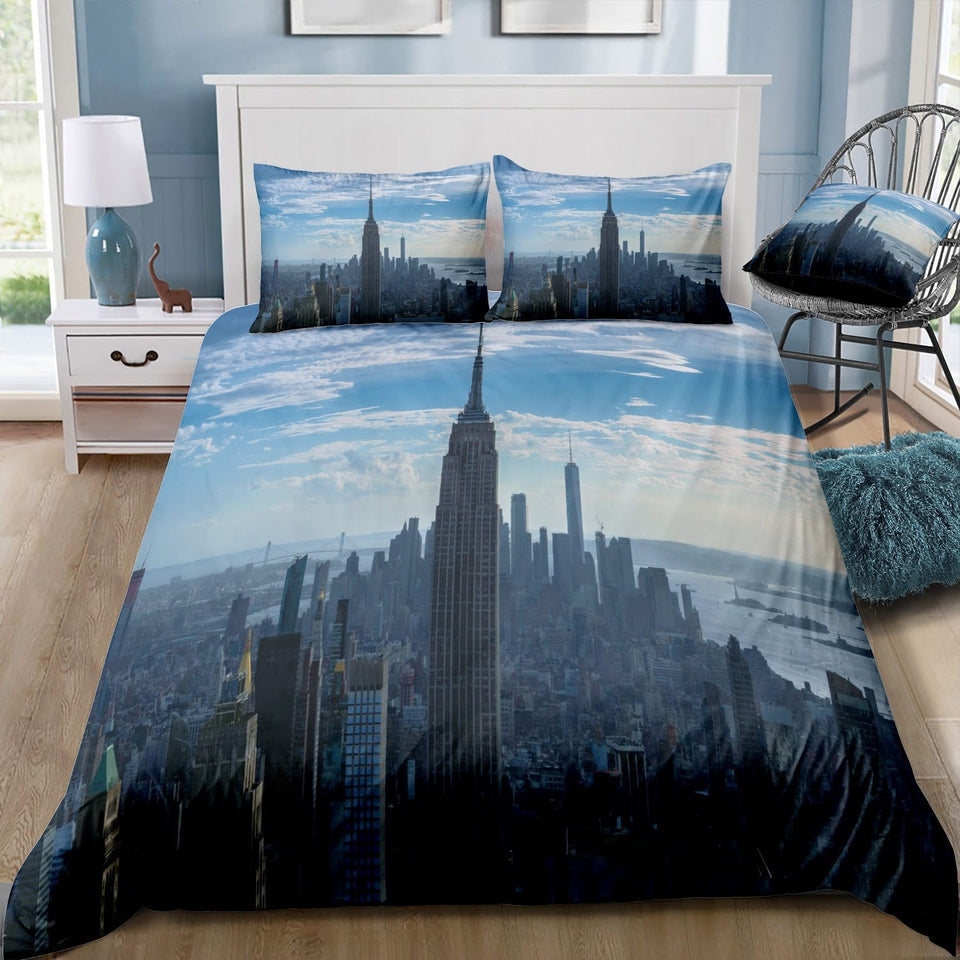Housse de couette New York <br> Empire State Building Cloudy