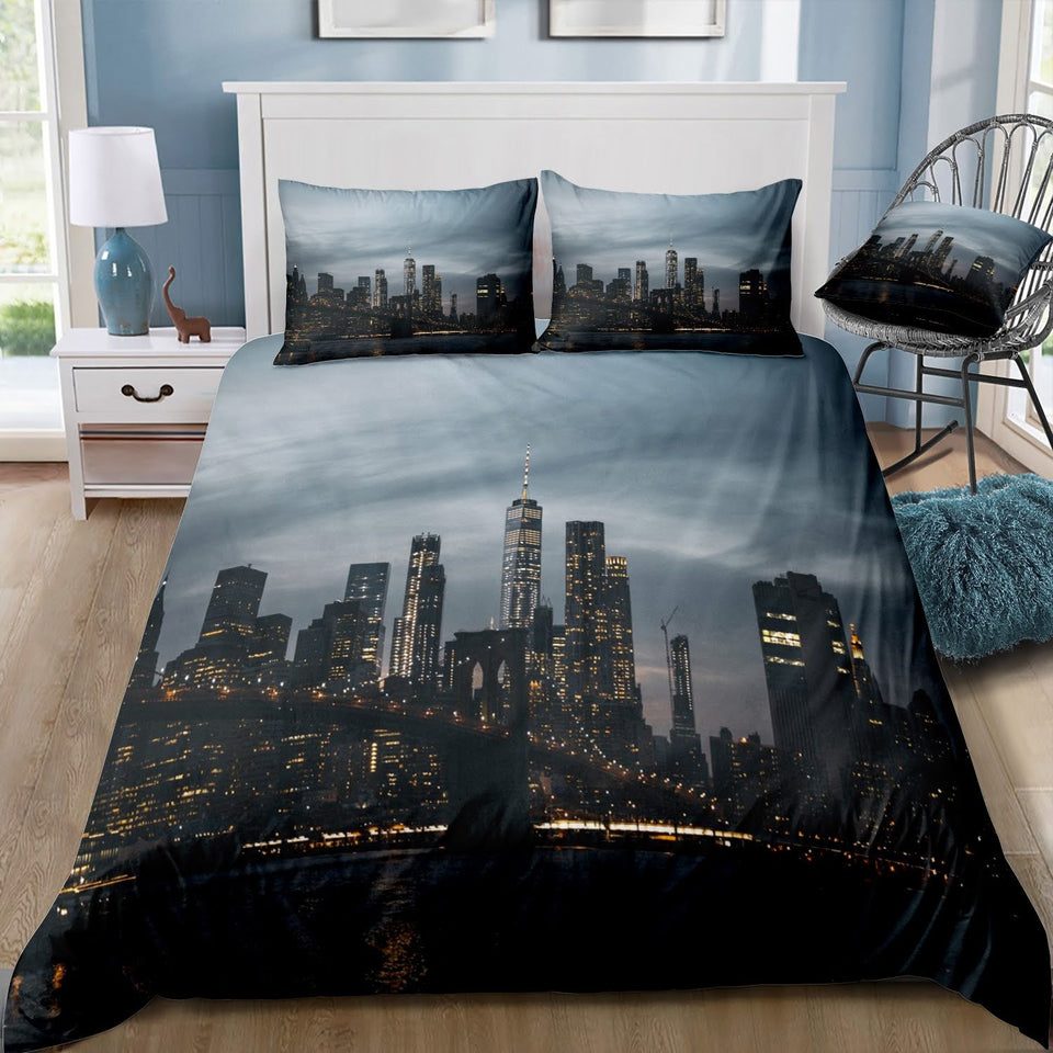 Housse de couette New York <br> Skyline at Night