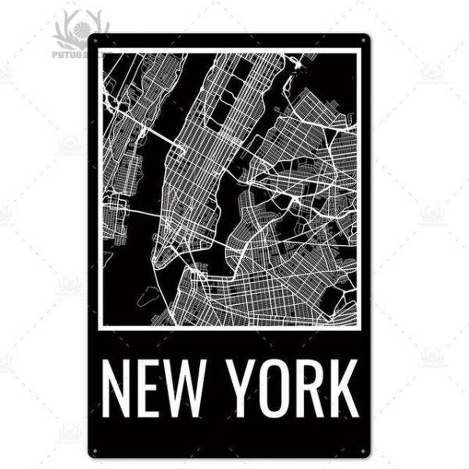 Panneau Carte de New York | NYC Shop