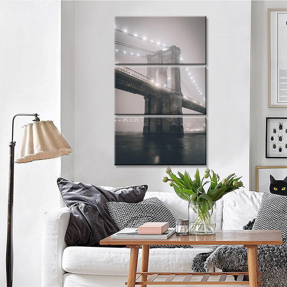 Tableau New York <br> Spooky Brooklyn Bridge 3 pièces