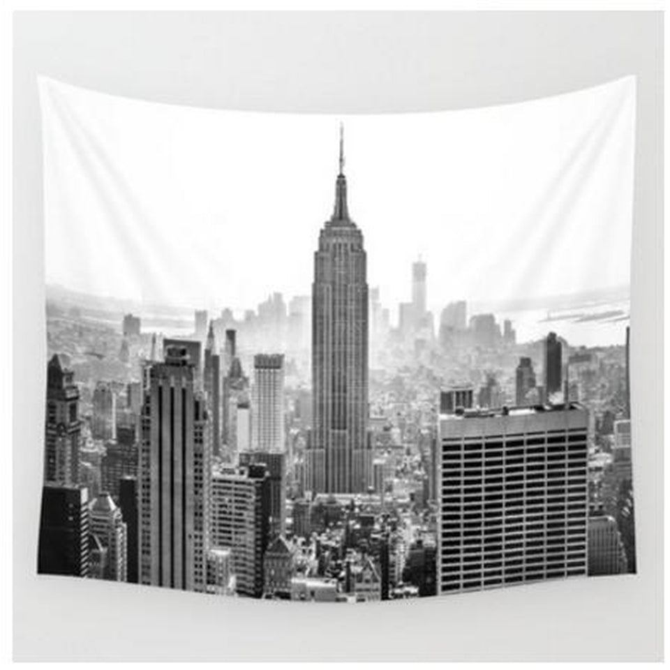 Tapisserie New York Empire State Noir et Blanc | NYC Shop